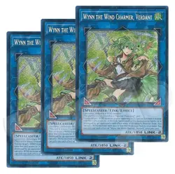 Yugioh Wynn the Wind Charmer Verdant x 3 1st Edition Secret Rare NM - Free Holo - Image 1