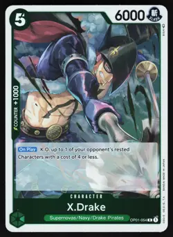 X.Drake (054) OP01-054 One Piece TCG Foil R NM - Image 1