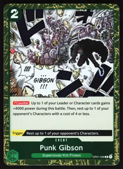 Punk Gibson OP01-058 One Piece TCG Foil R NM - Image 1