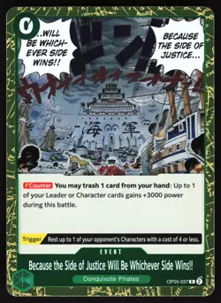 Because the Side of Justice Will Be Whichever Side Wins!! OP05-037 One Piece TCG - Image 1