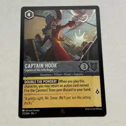 Captain Hook 173/204 Disney Lorcana The First Chapter Rare Cold Foil Card NM - Image 1