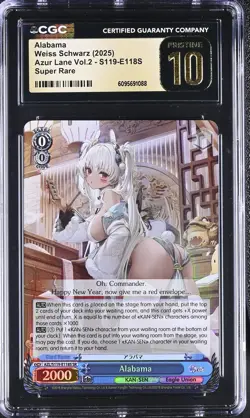 Weiss Schwarz GRADED 2025 Alabama S119-E118S Azur Lane 2 SR PRISTINE 10 ENG - Image 1