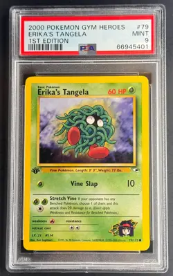 Pokemon Cards: Gym Heroes 1st Edition Common : Erika's Tangela 79/132 PSA 9 - Image 1