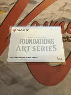 MTG Foundations Art Series Mischievous Mystic #7 Signed/Stamped! - Image 3