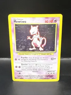 Pokemon Mewtwo 10/102 Holo Rare Base Set 1999 Pokemon Card D - Image 2