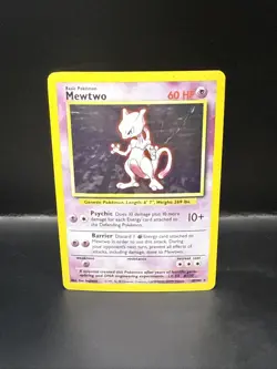 Pokemon Mewtwo 10/102 Holo Rare Base Set 1999 Pokemon Card D - Image 3