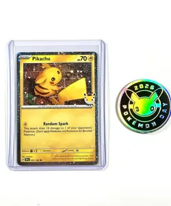2026 Pikachu 051 Stamped Pokemon Day 30th Anniversary Promo with Coin - ID: G - Image 1