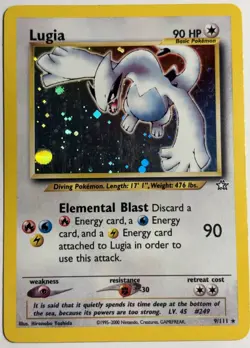 Lugia Neo Genesis Holo Unlimited Pokemon MP/LP 9/111 - Image 1