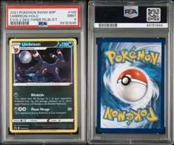 2021 POKEMON SWSH BLACK STAR PROMO #129 UMBREON-HOLO PSA 9 - Image 2