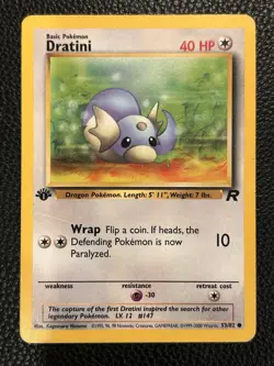 2000 Pokemon TCG Team Rocket Dratini 1st Edition 53/82 - Image 1