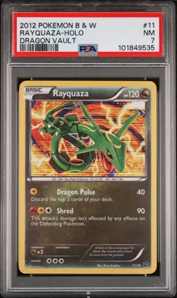 2012 Black & White Dragon Vault Rayquaza #11 Holo PSA 7 NM Pokemon TCG - Image 1
