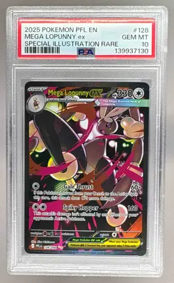 7130 Mega Lopunny ex 2025 Pokemon Phantasmal Flames #128 SIR PSA 10 - Image 1
