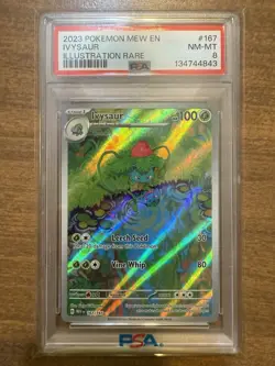 2023 POKEMON MEW EN IVYSAUR ILLUSTRATION RARE PSA 8 NM-MT!! - Image 1