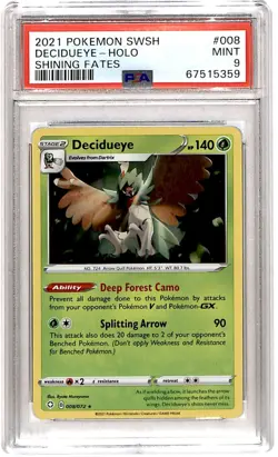 2021 Sword & Shield Shining Fates Holo Decidueye #8 PSA 9 ES6 - Image 1