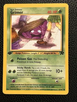 Pokemon TCG Grimer Team Rocket 57/82 Regular 1st Edition Common - Image 1