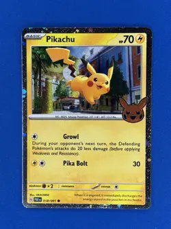 Pokemon Trick or Trade - Pikachu 018/091 Cosmos Holo Rare - Image 1