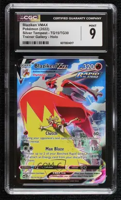 Full Art - Blaziken VMAX Pokemon Silver Tempest Trainer Gallery CGC 9 Mint - Image 1