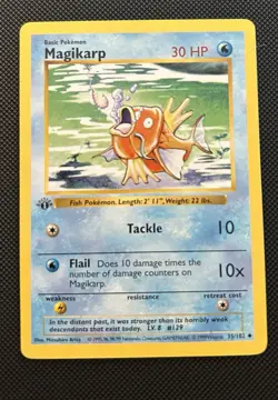 Pokemon TCG Magikarp 1st Edition Shadowless Base Set 35/102 LP/NM - Image 1