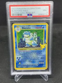 2021 POKEMON SWSH CELEBRATIONS #2/102 BLASTOISE HOLO CLASSIC COLLECTION PSA 9 - Image 1
