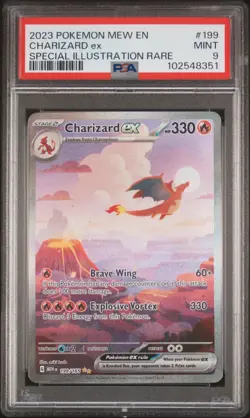 2023 POKEMON MEW EN-151 SPECIAL ILLUSTRATION RARE #199 CHARIZARD EX PSA 9 - Image 1