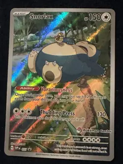 Pokemon TCG Snorlax 151 Promo Pokemon Center Stamped - Image 2