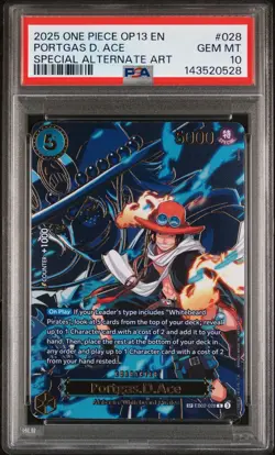 2025 ONE PIECE OP13 CARRYING ON HIS WILL EB02 028 PORTGAS D ACE SP PSA 10 GEM MT - Image 1