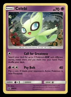 Celebi SM224 Holo Rare Black Star Promo Pokemon Card - Image 1