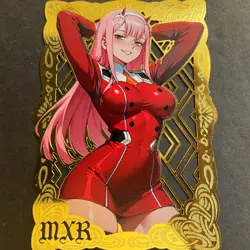 Goddess Story Gold METAL Card - Serial Number #/100! Anime Waifu - Zero Two 2 - Image 1