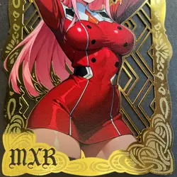 Goddess Story Gold METAL Card - Serial Number #/100! Anime Waifu - Zero Two 2 - Image 3