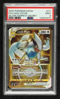 Secret - Lugia VSTAR Pokemon Sword & Shield Silver Tempest PSA 9 MINT - Image 1