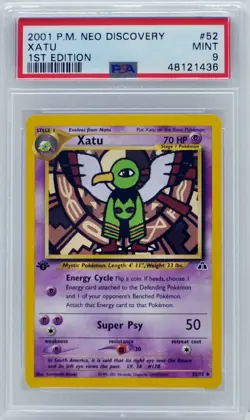 Pokemon 1st Edition Xatu 52/75 Neo Discovery PSA 9 MINT - Image 3