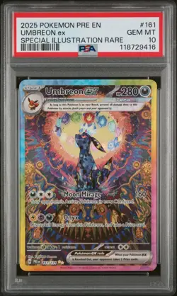 POKEMON 2025 UMBREON ex PRE PRISMATIC EVOLUTIONS #161 PSA 10 - Image 1