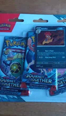 Pokemon Scarlet & Violet Journey Together Mew EX Scrafty Lot Sealed Packs - Image 2