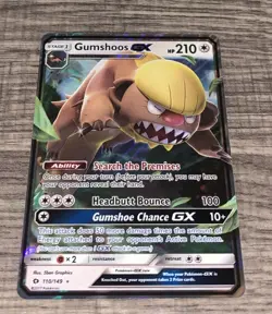 Pokemon TCG Gumshoos GX 110/149 SM Base Set Ultra Rare (Full Art) Holo Card - Image 1