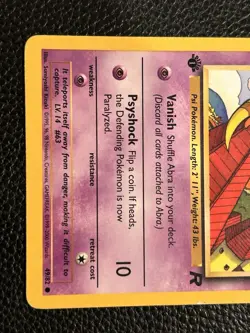 Pokemon TCG Abra 1st Edition Common Team Rocket #49/82 2000 WOTC VTG LP - Image 3