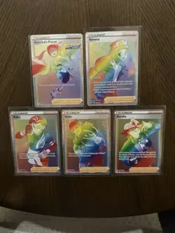 Rainbow Rare Pokemon Lot Of 5 Trainer Cards From Mixed Sets NM - Image 1