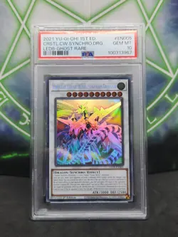 Yugioh Crystal Clear Wing Synchro Dragon LED8-EN005 Ghost Rare 1st Ed PSA 10 - Image 1