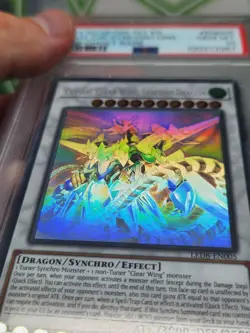 Yugioh Crystal Clear Wing Synchro Dragon LED8-EN005 Ghost Rare 1st Ed PSA 10 - Image 3