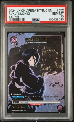 Rukia Kuchiki BLC-1-052 1 STAR * - Union Arena Bleach Vol. 1 GEM MT PSA 10 - Image 1