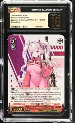 Weiss Schwarz GRADED 2025 Wonderland Alice S117-E060S NIKKE SR PRISTINE 10 ENG - Image 1