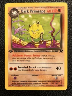 Dark Primeape 43/82 Team Rocket 1st First Edition Pokemon Card In NM Condition - Image 1