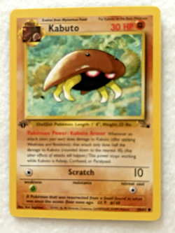 Pokemon TCG Kabuto Fossil 1st Edition Common Card 50/62 Never Played - MINT - Image 2