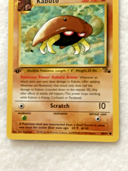 Pokemon TCG Kabuto Fossil 1st Edition Common Card 50/62 Never Played - MINT - Image 3