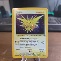 PACK FRESH!! Zapdos 15/62 Fossil Pokemon Card Holo WOTC TCG NM - Image 1