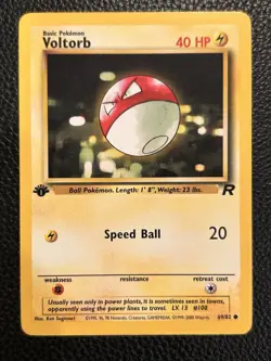 Pokemon Card 1st Edition Voltorb Team Rocket 2000 Vintage Wotc - Image 1