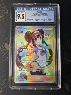 CGC 9.5 Blue Label GEM MINT Rosa 2019 Cosmic Eclipse 236/236 Rare Pokemon Card - Image 1