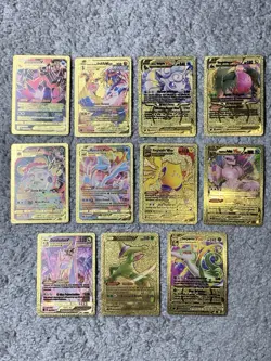 Set of 11 Eternatus,Urshifu,Vulpix,Kyurem&More Rare Gold Accent Fan Art Cards - Image 1