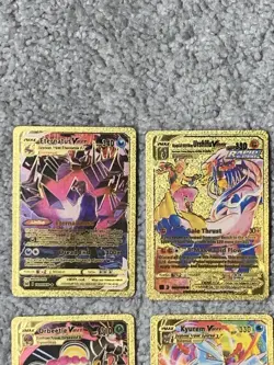 Set of 11 Eternatus,Urshifu,Vulpix,Kyurem&More Rare Gold Accent Fan Art Cards - Image 2