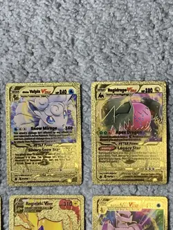 Set of 11 Eternatus,Urshifu,Vulpix,Kyurem&More Rare Gold Accent Fan Art Cards - Image 3