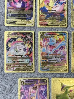 Set of 11 Eternatus,Urshifu,Vulpix,Kyurem&More Rare Gold Accent Fan Art Cards - Image 4